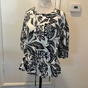 Peplum blouse with drawstring detail size L